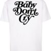 MT Upscale Tricou 'Baby Don´t Cry'  negru / alb