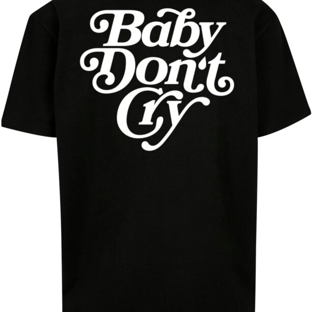 MT Upscale Tricou 'Baby Don´t Cry'  negru / alb