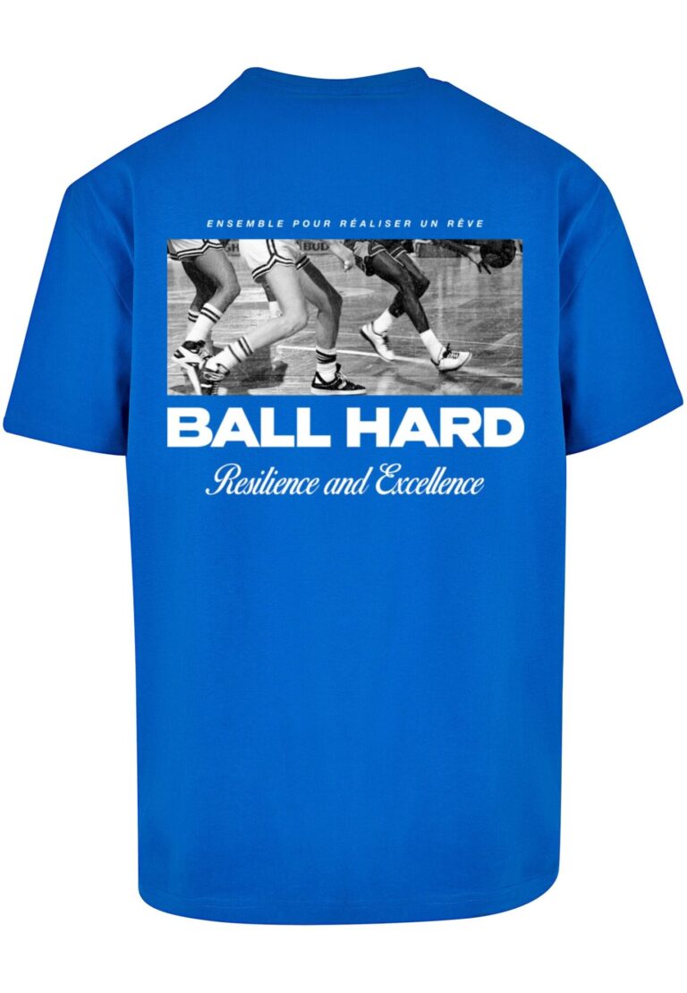 MT Upscale Tricou 'Ball Hard'  albastru cobalt / gri / alb