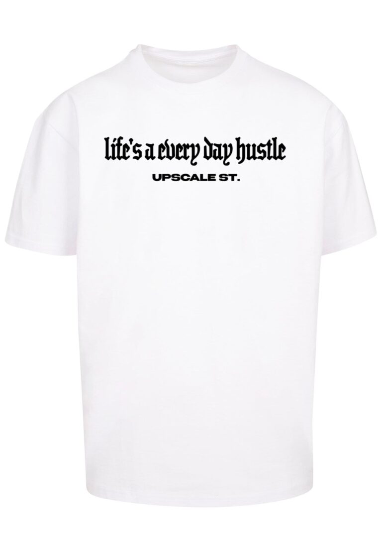 MT Upscale Tricou 'Hustle'  mov neon / portocaliu / negru / alb