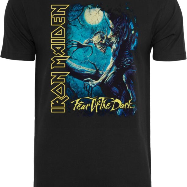 MT Upscale Tricou 'Iron Maiden Fear of the dark'  albastru / bleumarin / galben / negru