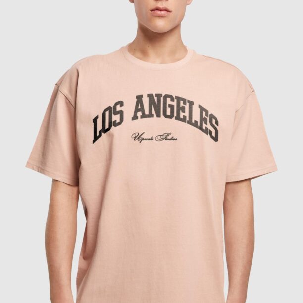 MT Upscale Tricou 'L.A. College'  portocaliu pastel / negru preţ