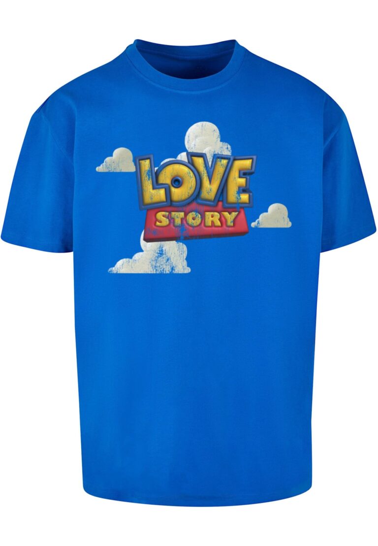 MT Upscale Tricou 'Love Story'  albastru / galben / roșu / alb