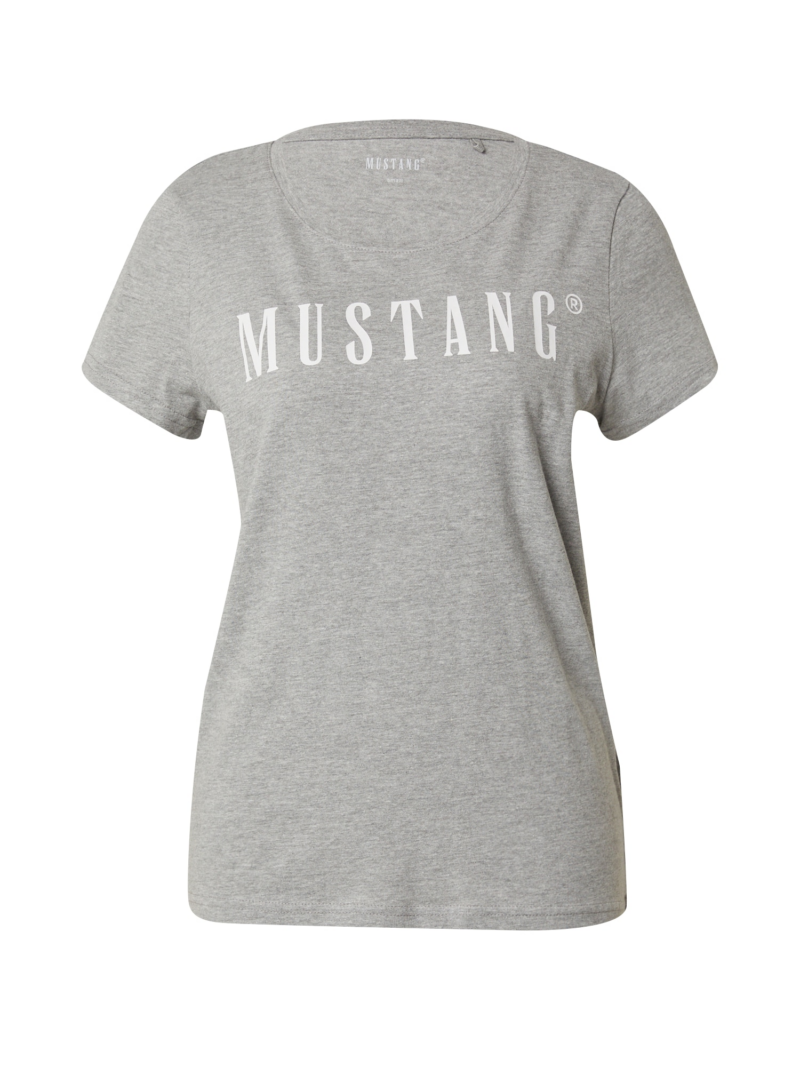 MUSTANG Tricou 'Alma'  gri amestecat / alb