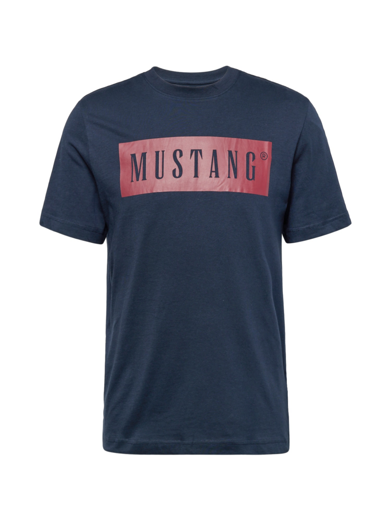 MUSTANG Tricou 'Austin'  albastru marin / rubiniu