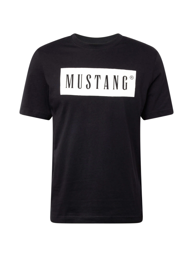 MUSTANG Tricou 'Austin'  negru / alb murdar