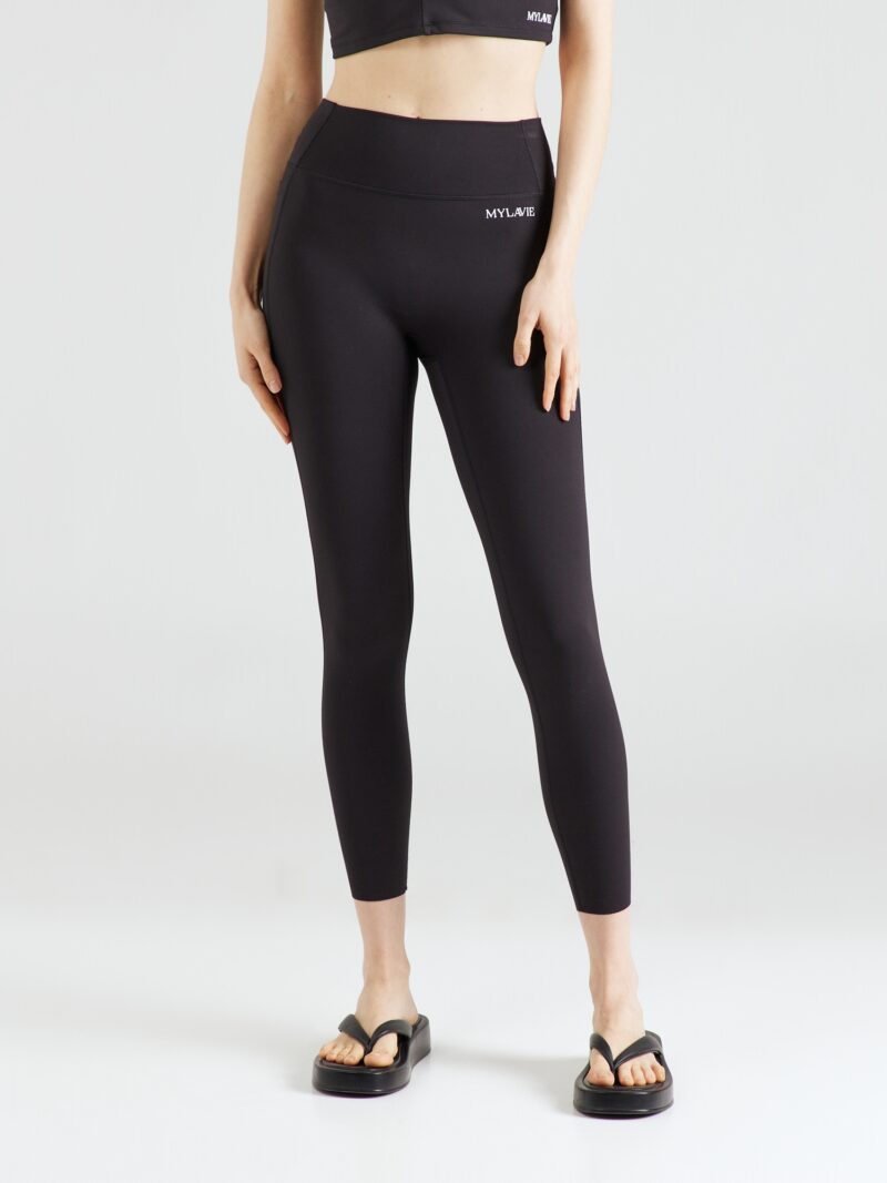 MYLAVIE by Sarah Harrison Pantaloni sport  negru / alb