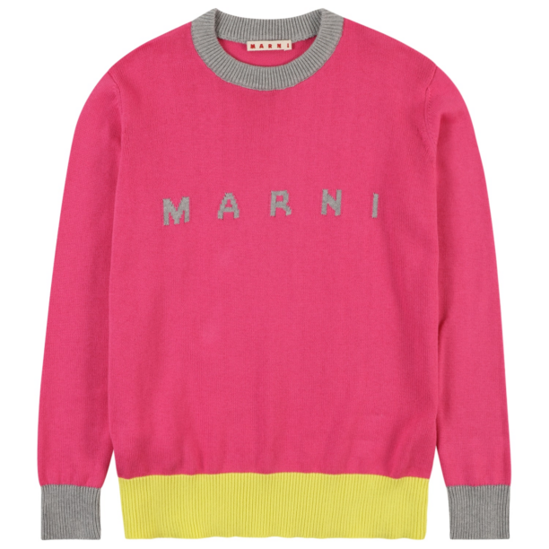 Marni Pulover  galben citron / gri amestecat / fucsia