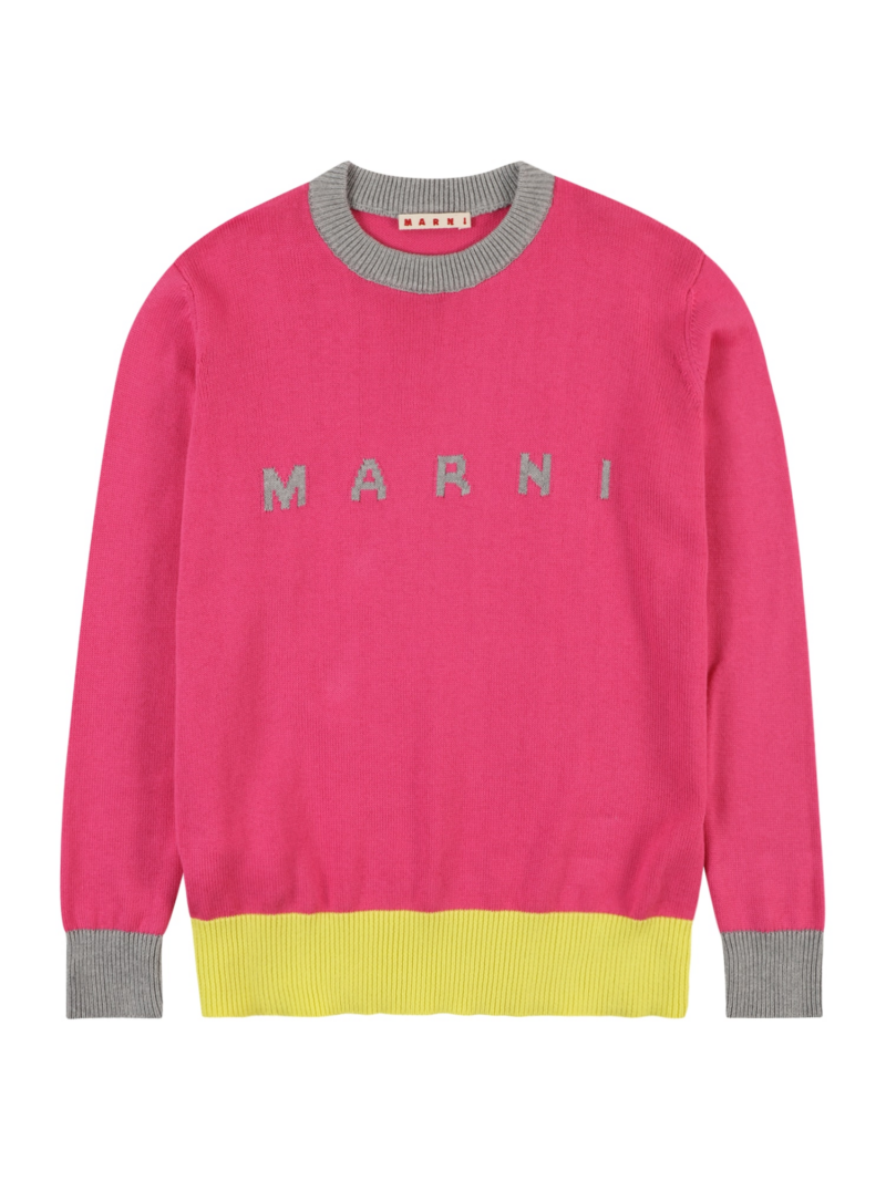 Marni Pulover  galben citron / gri amestecat / fucsia