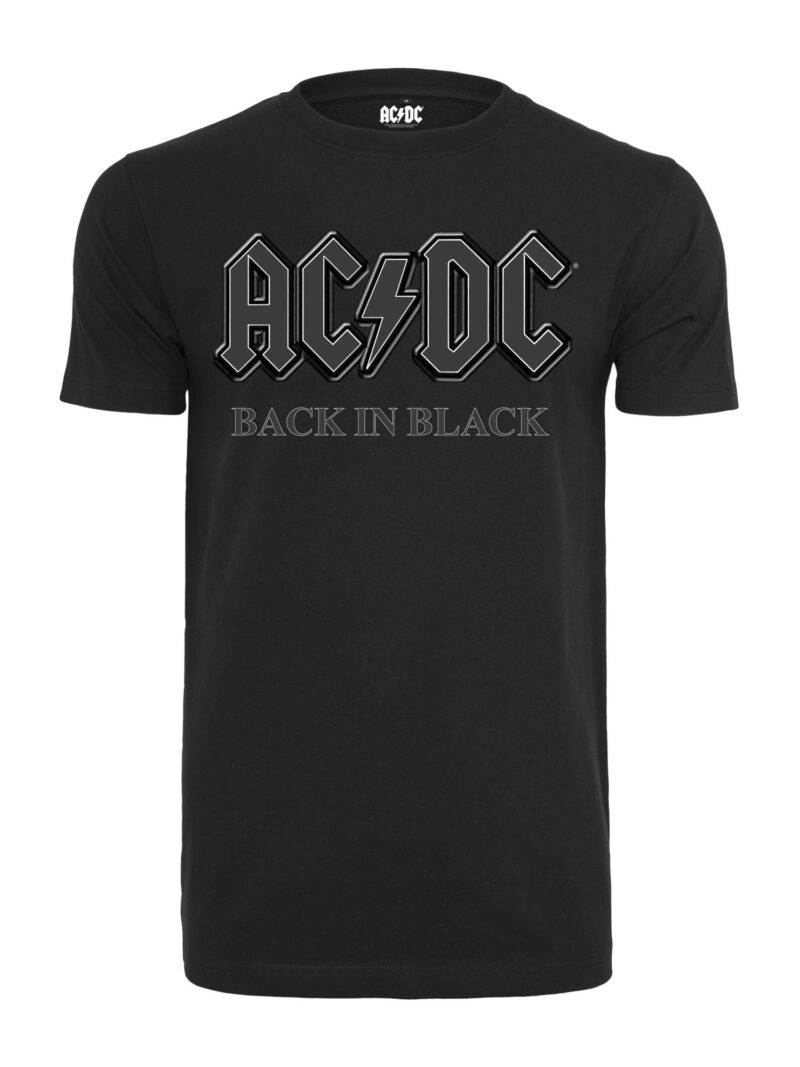 Merchcode Tricou 'ACDC Back In Black'  gri argintiu / negru / alb