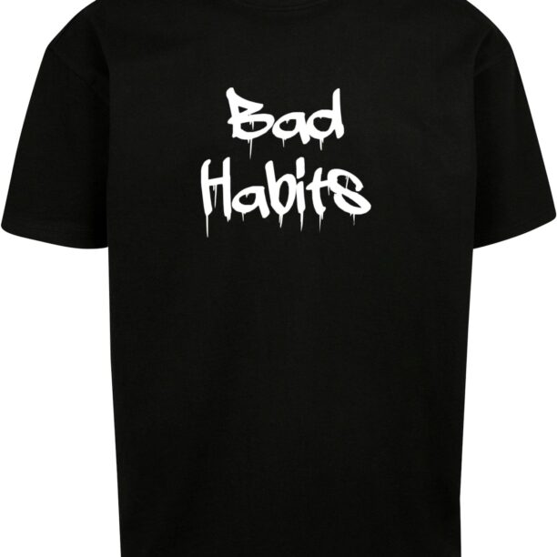 Merchcode Tricou 'Bad Habits'  negru / alb