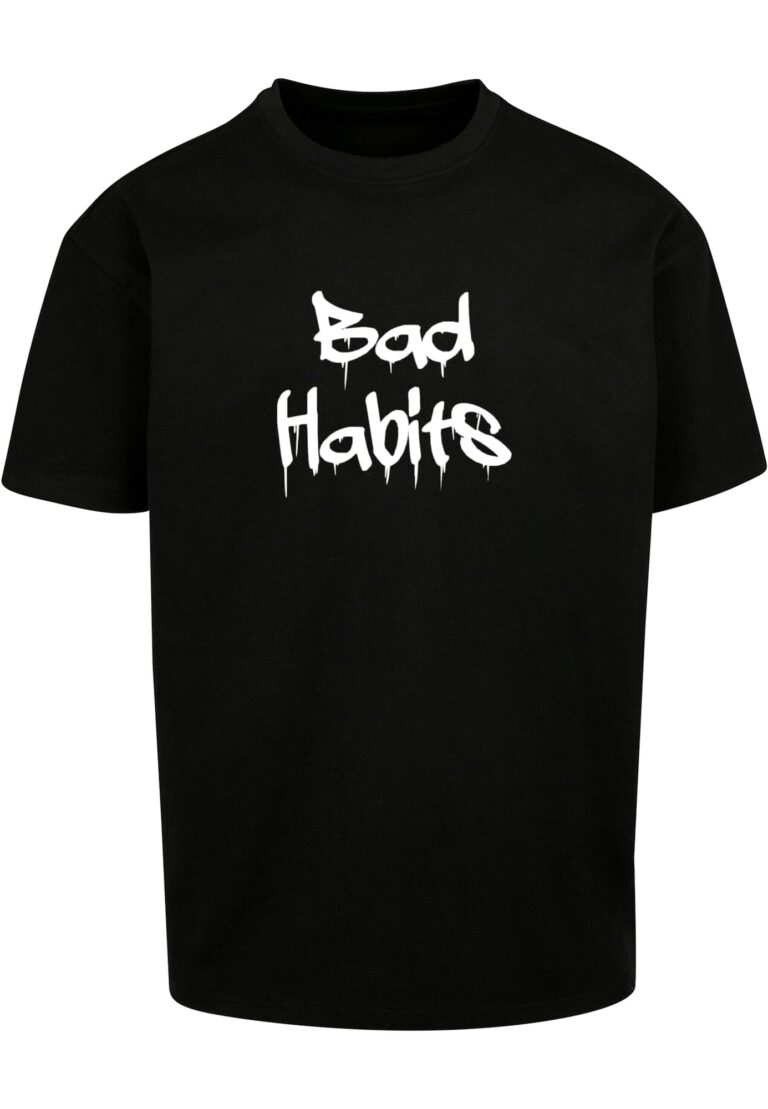 Merchcode Tricou 'Bad Habits'  negru / alb