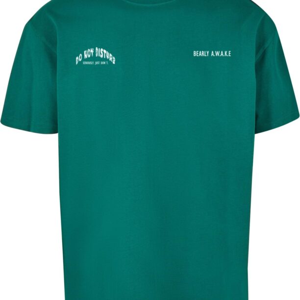 Merchcode Tricou 'Barely Awake'  verde / alb