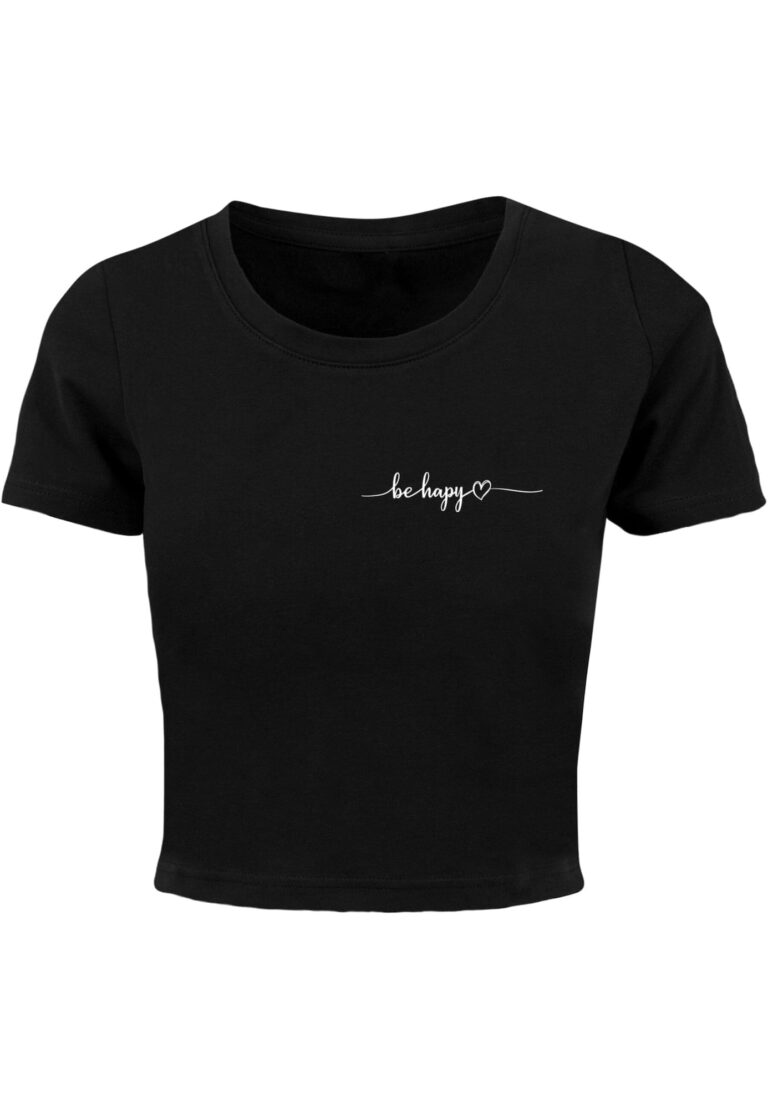 Merchcode Tricou 'Be Happy'  negru / alb