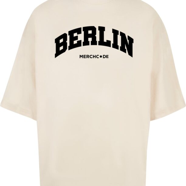 Merchcode Tricou 'Berlin'  negru / alb lână