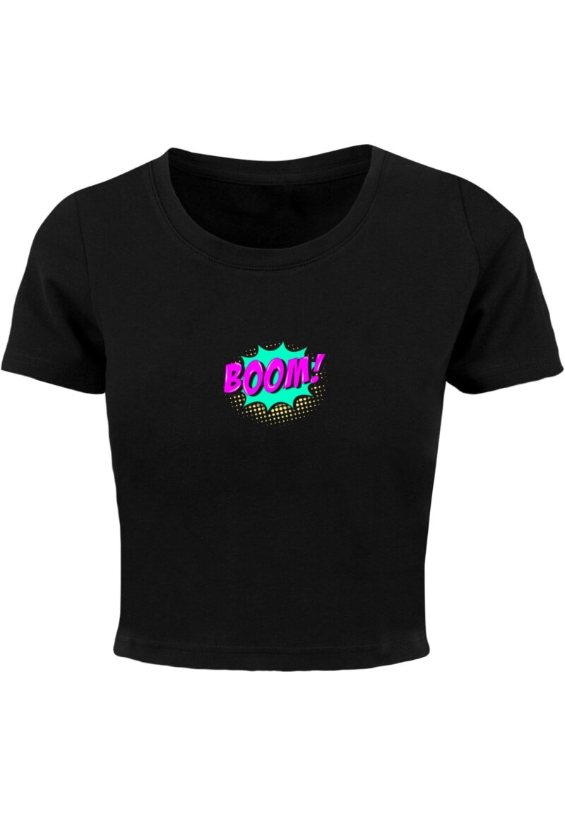 Merchcode Tricou 'Boom Comic'  galben deschis / verde jad / mov neon / negru