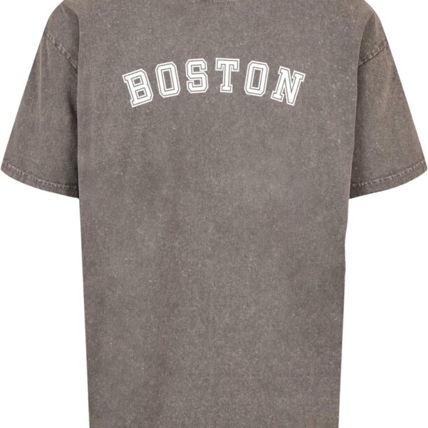 Merchcode Tricou 'Boston X'  pământiu / alb