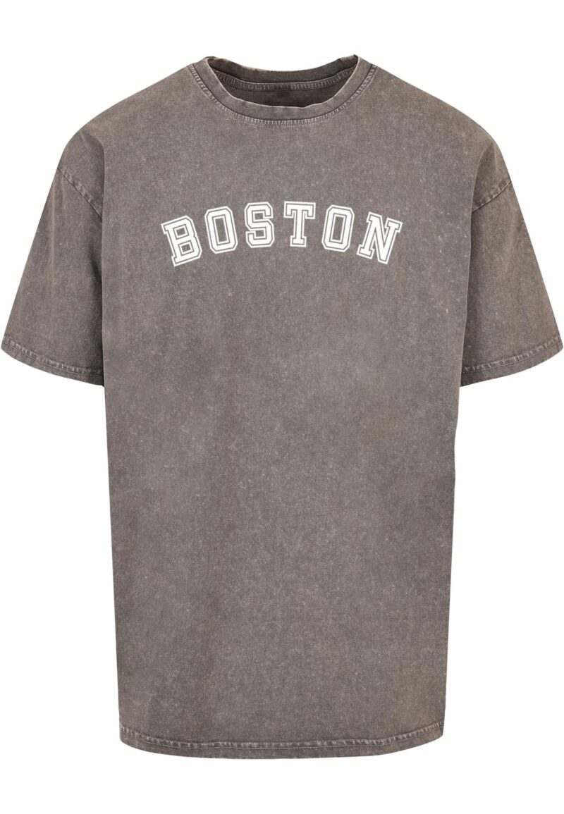 Merchcode Tricou 'Boston X'  pământiu / alb