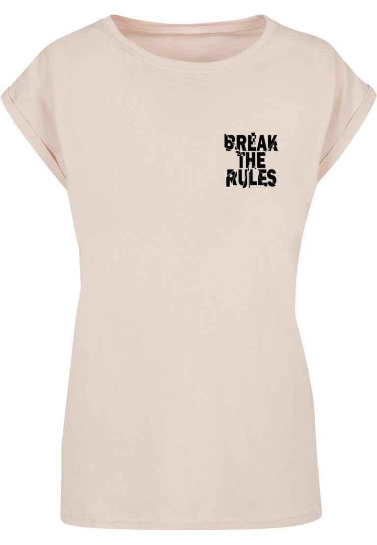 Merchcode Tricou 'Break The Rules 2'  bej deschis / negru