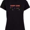 Merchcode Tricou 'Candy Cane'  roșu deschis / negru / alb