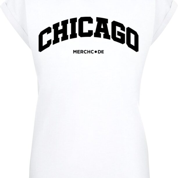 Merchcode Tricou 'Chicago'  negru / alb