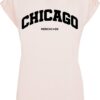 Merchcode Tricou 'Chicago'  roz pudră / negru