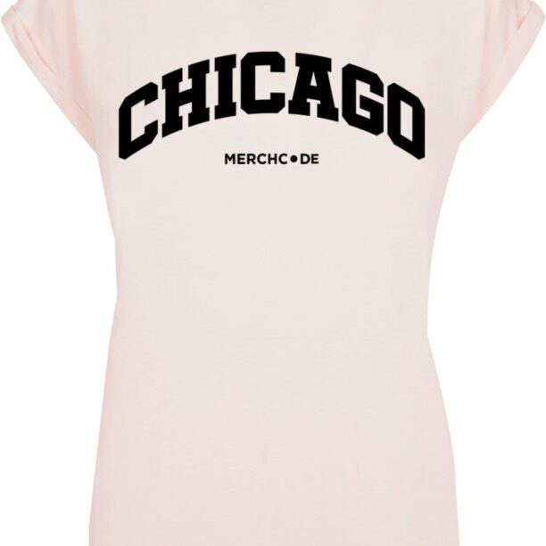 Merchcode Tricou 'Chicago'  roz pudră / negru