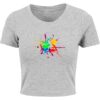 Merchcode Tricou 'Color Splash Player'  gri / verde neon / portocaliu / roșu