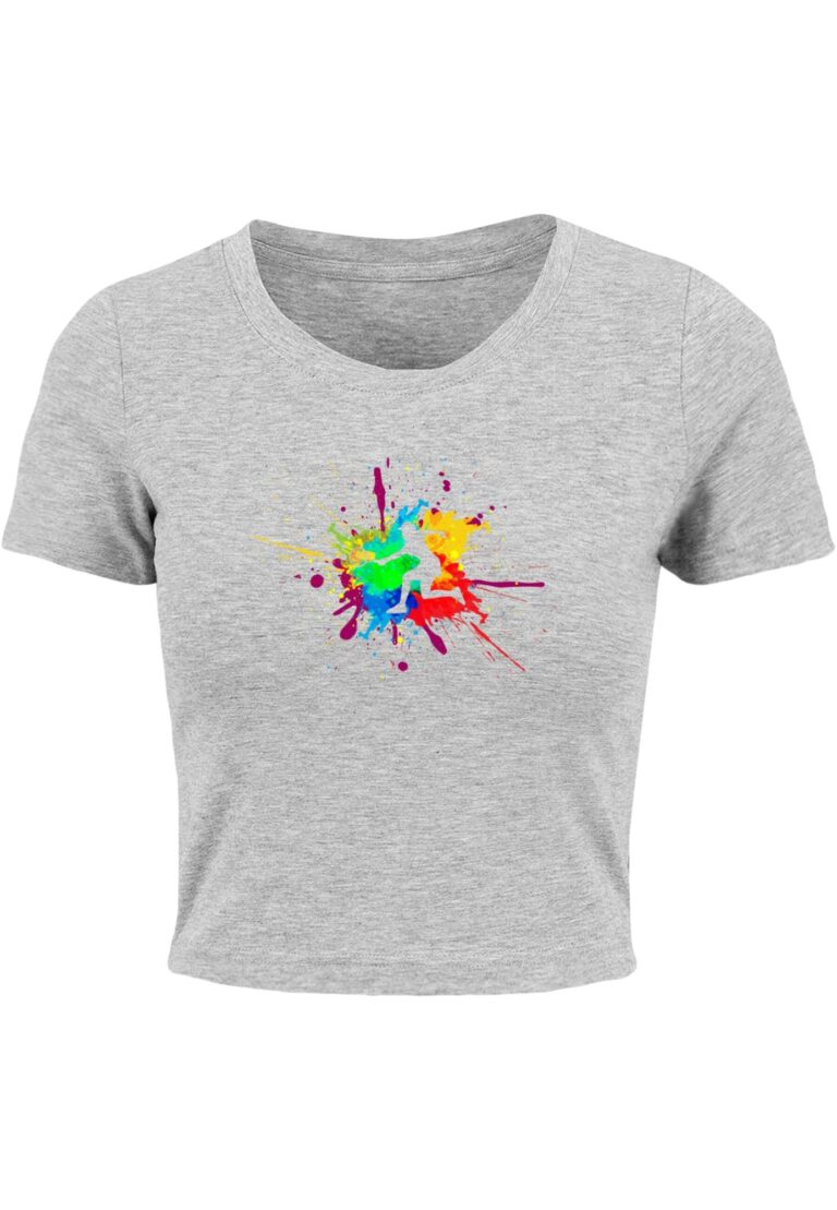 Merchcode Tricou 'Color Splash Player'  gri / verde neon / portocaliu / roșu