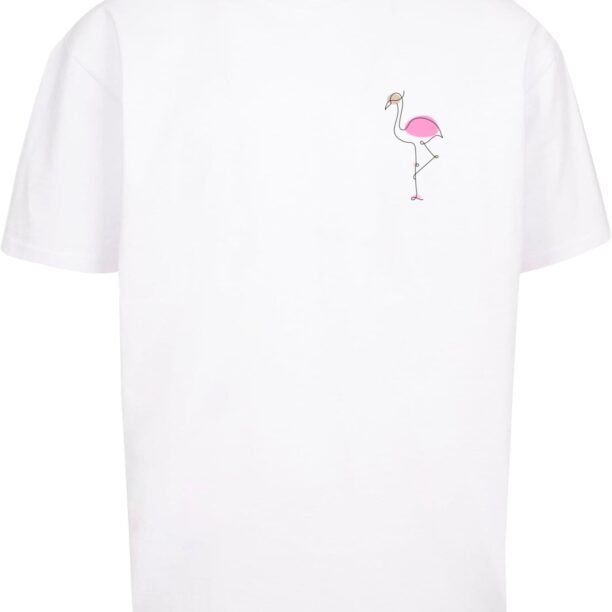 Merchcode Tricou 'Flamingo'  roz / negru / alb