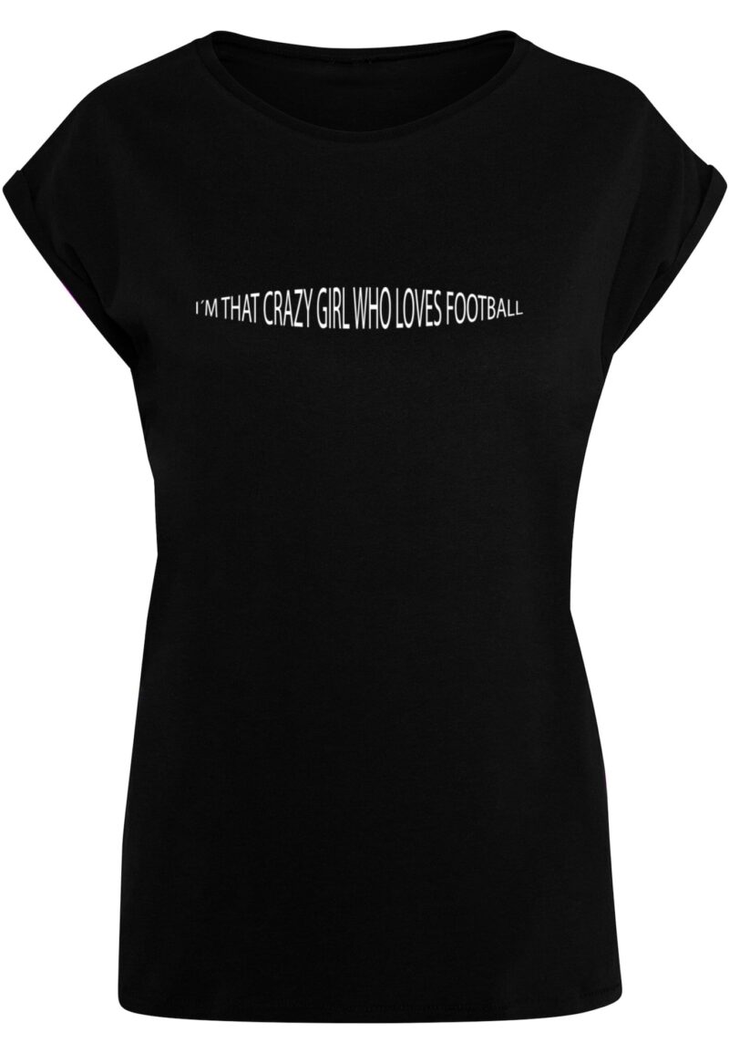 Merchcode Tricou 'Football Girl'  negru / alb