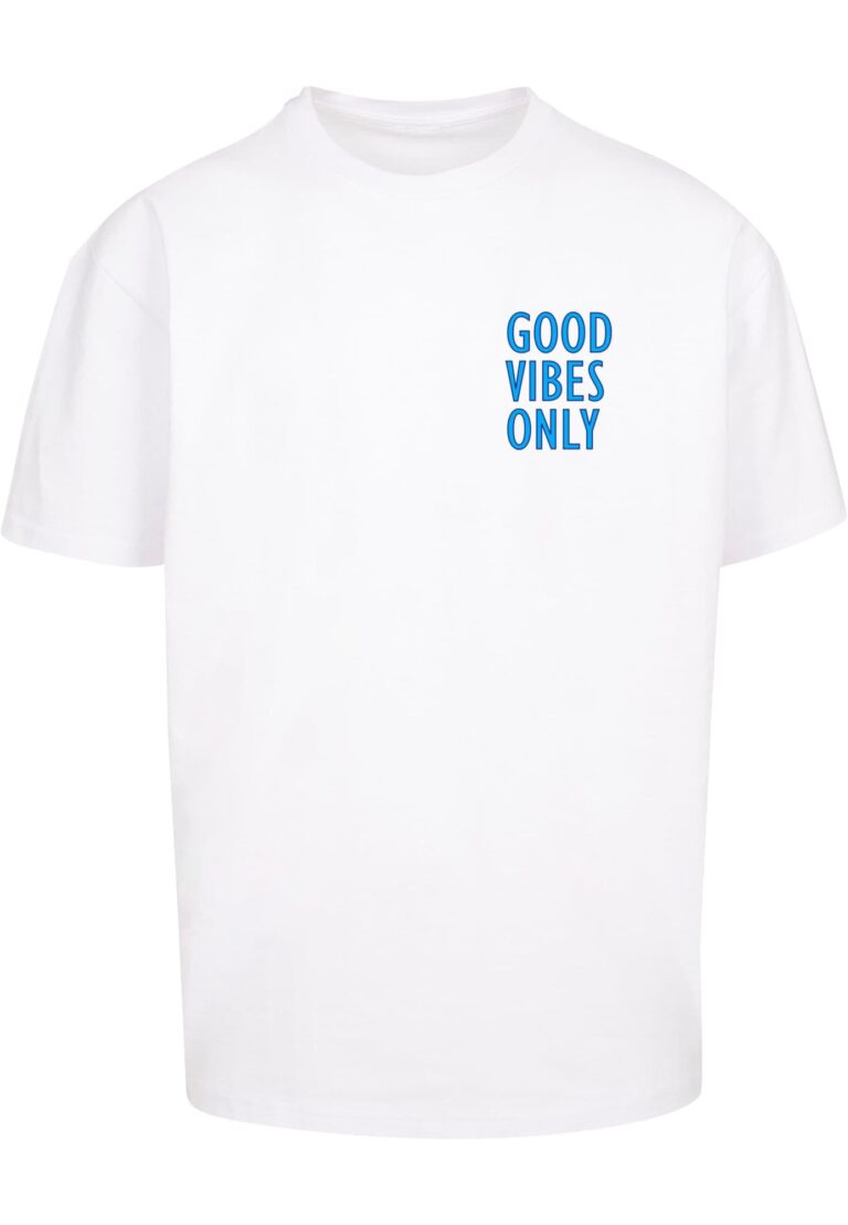 Merchcode Tricou 'Good Vibes Only'  albastru / alb