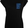 Merchcode Tricou 'Good Vibes Only'  albastru / negru