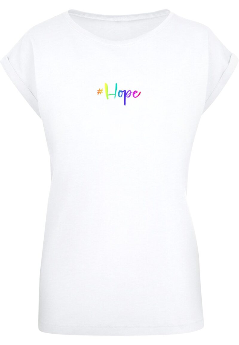 Merchcode Tricou 'Hope Rainbow'  albastru aqua / galben / lila / alb