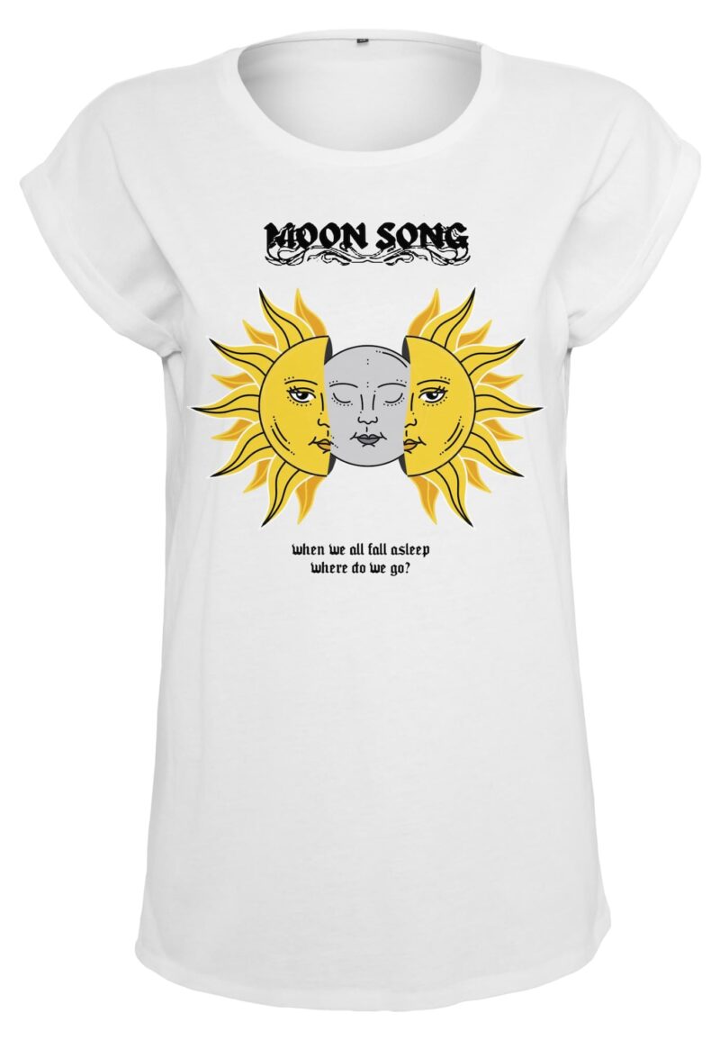 Merchcode Tricou 'Moon Song'  galben / gri / negru / alb