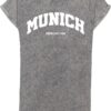 Merchcode Tricou 'Munich Wording'  gri bazalt / alb