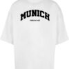 Merchcode Tricou 'Munich Wording'  negru / alb