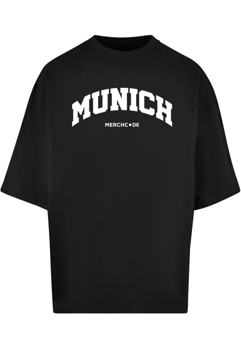 Merchcode Tricou 'Munich'  negru / alb