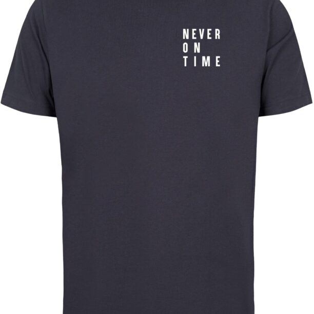 Merchcode Tricou 'Never On Time'  albastru / albastru marin / alb