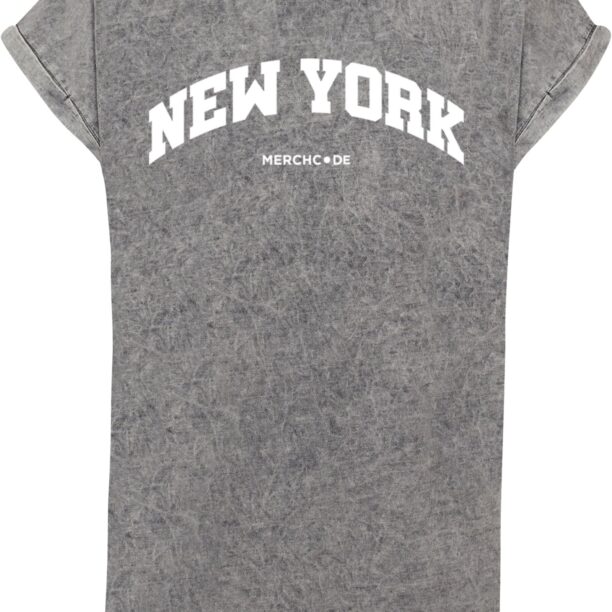 Merchcode Tricou 'New York'  gri bazalt / alb