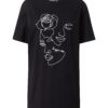 Merchcode Tricou 'One Line Rose'  negru / alb