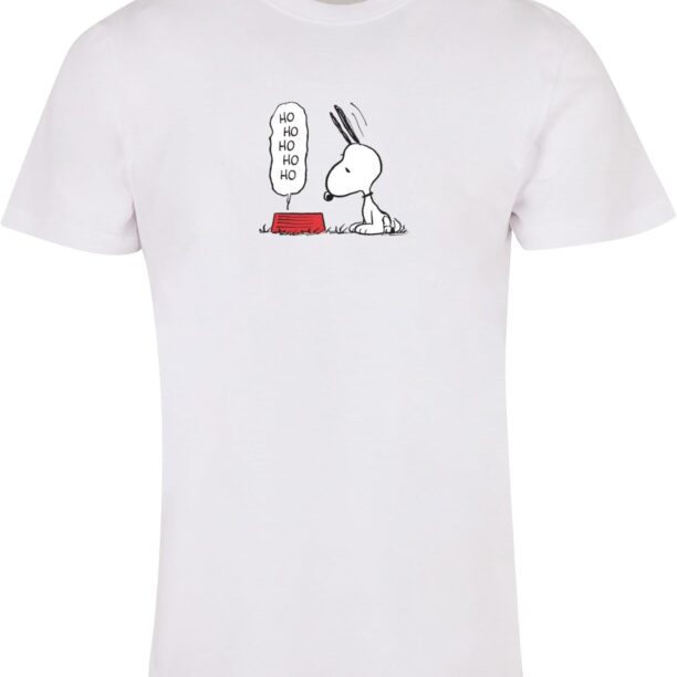 Merchcode Tricou 'Peanuts Hungry Snoopy'  gri deschis / roșu / negru / alb