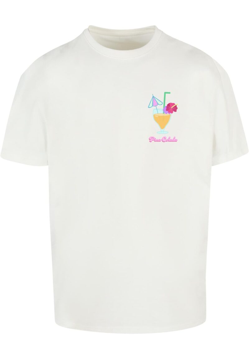 Merchcode Tricou 'Pina Colada'  albastru deschis / portocaliu / roz / alb