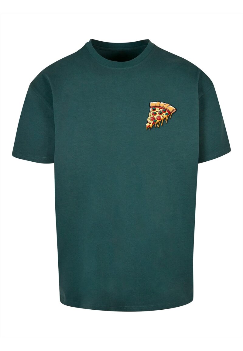 Merchcode Tricou 'Pizza Comic'  galben curry / galben deschis / verde închis / roșu rodie