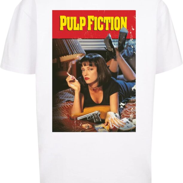 Merchcode Tricou 'Pulp Fiction Poster'  maro deschis / sângeriu / negru / alb