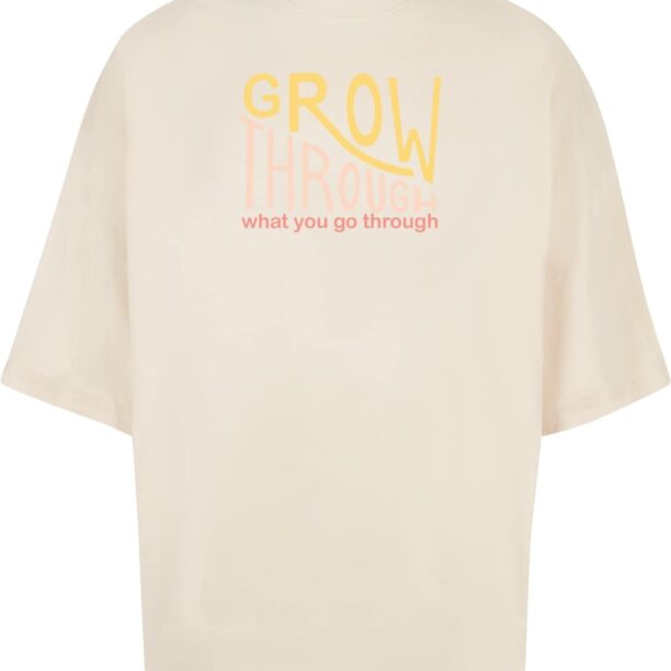 Merchcode Tricou 'Spring - Grow Through 2'  galben / sângeriu / alb lână