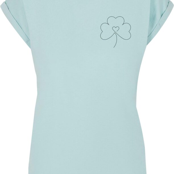 Merchcode Tricou 'Spring - Leaf Clover Flower '  albastru pastel / negru