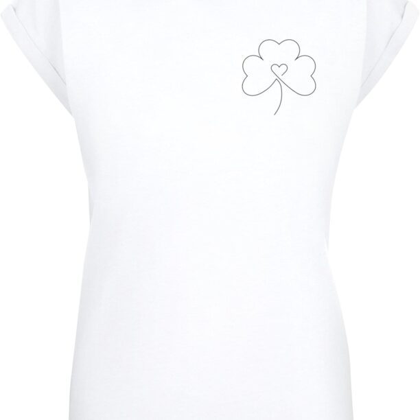 Merchcode Tricou 'Spring - Leaf Clover Flower'  negru / alb