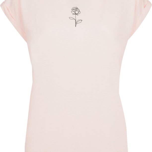 Merchcode Tricou 'Spring - Rose'  roz / negru