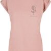 Merchcode Tricou 'Spring - Tulip Flower'  roz pastel / negru